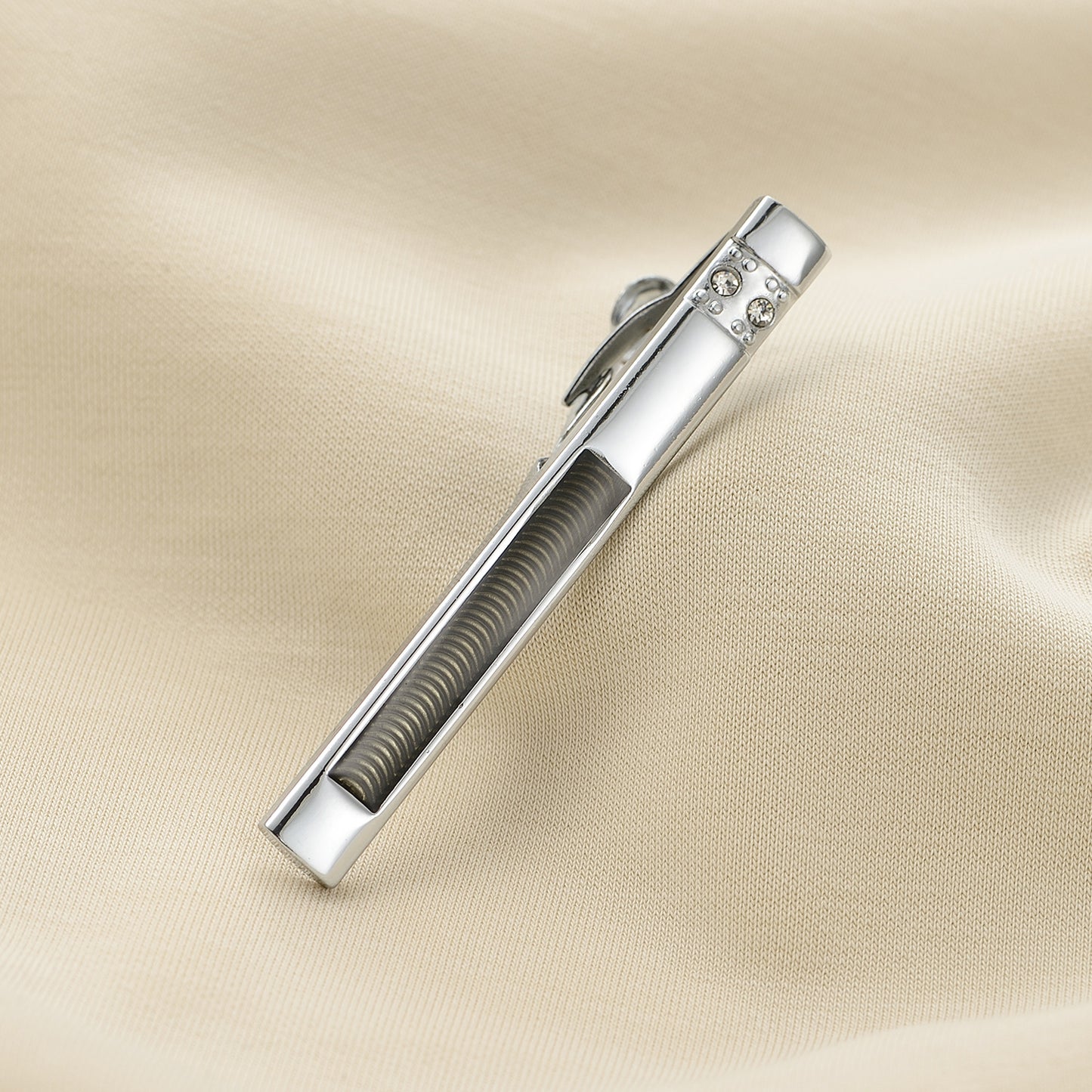 UJOY Skinny Tie Clips Silver Necktie Shirts Bar Pins Box Packed Gift for Men