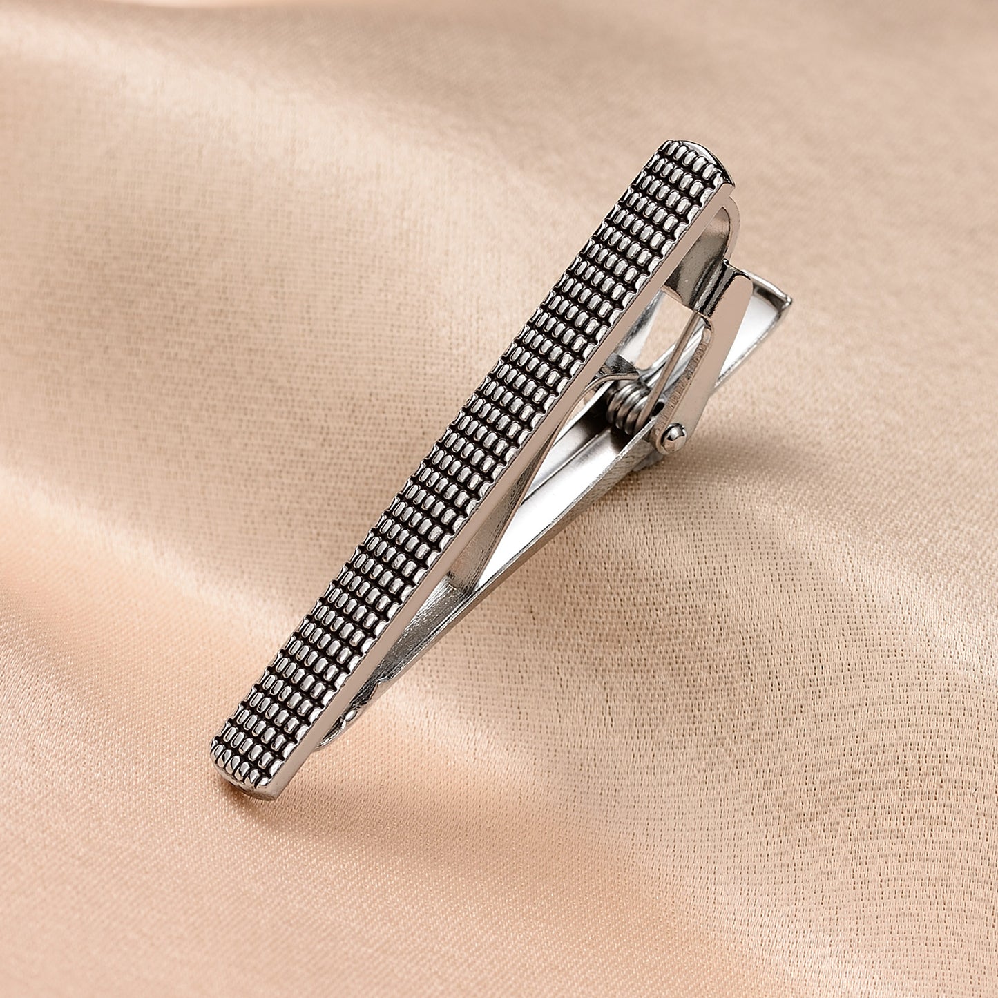 UJOY Tie Clips for Men, 3 Pcs Tie Bars Pinch Clip Set Silver Black 2.3 Inches Business Shirt Necktie Parts