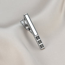 Cargar imagen en el visor de la galería, UJOY Tie Clips for Men, 3 Pcs Tie Bars Pinch Clip Set Silver Black 2.3 Inches Business Shirt Necktie Parts
