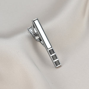 UJOY Tie Clips for Men, 3 Pcs Tie Bars Pinch Clip Set Silver Black 2.3 Inches Business Shirt Necktie Parts