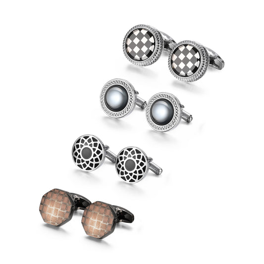 UJOY Tie Clip Shirts Cufflinks Combo Set Business Parts Necktie Pins Bars Cuff Links Box for Men