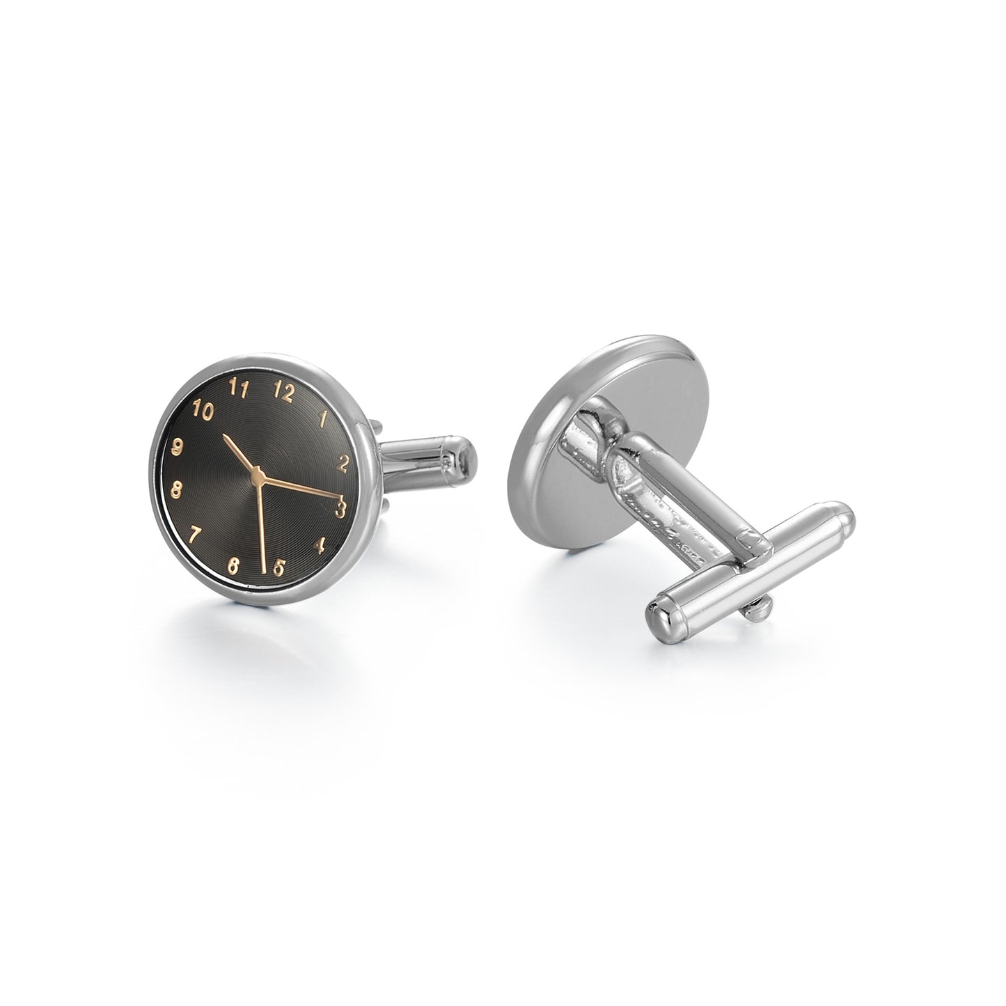 UJOY Men's Jewelry Clock Design Cufflinks for Tuxedo Shirts for Weddings, Business, Dinner