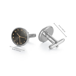UJOY Men's Jewelry Clock Design Cufflinks for Tuxedo Shirts for Weddings, Business, Dinner