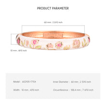 Load image into Gallery viewer, UJOY Women&#39;s Bangle Bracelet Golded Alloy Hinged Flower Enameled Cloisonne Jewelry