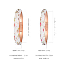 Cargar imagen en el visor de la galería, UJOY Vintage set of Cloisonne Bracelets Cuff Golden Metal Bangles Indian Flower White Enameled Jewelry