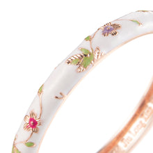 Load image into Gallery viewer, UJOY Women&#39;s Bangle Bracelet Golded Alloy Hinged Flower Enameled Cloisonne Jewelry