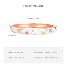 Load image into Gallery viewer, UJOY Women&#39;s Bangle Bracelet Golded Alloy Hinged Flower Enameled Cloisonne Jewelry