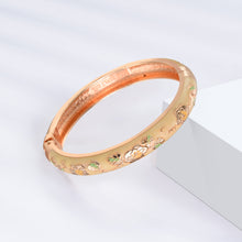 Load image into Gallery viewer, UJOY Colors Handcraft Jewelry Cloisonne Bracelet Enamel Flower Spring Hinged Womens Bangles Gifts Box