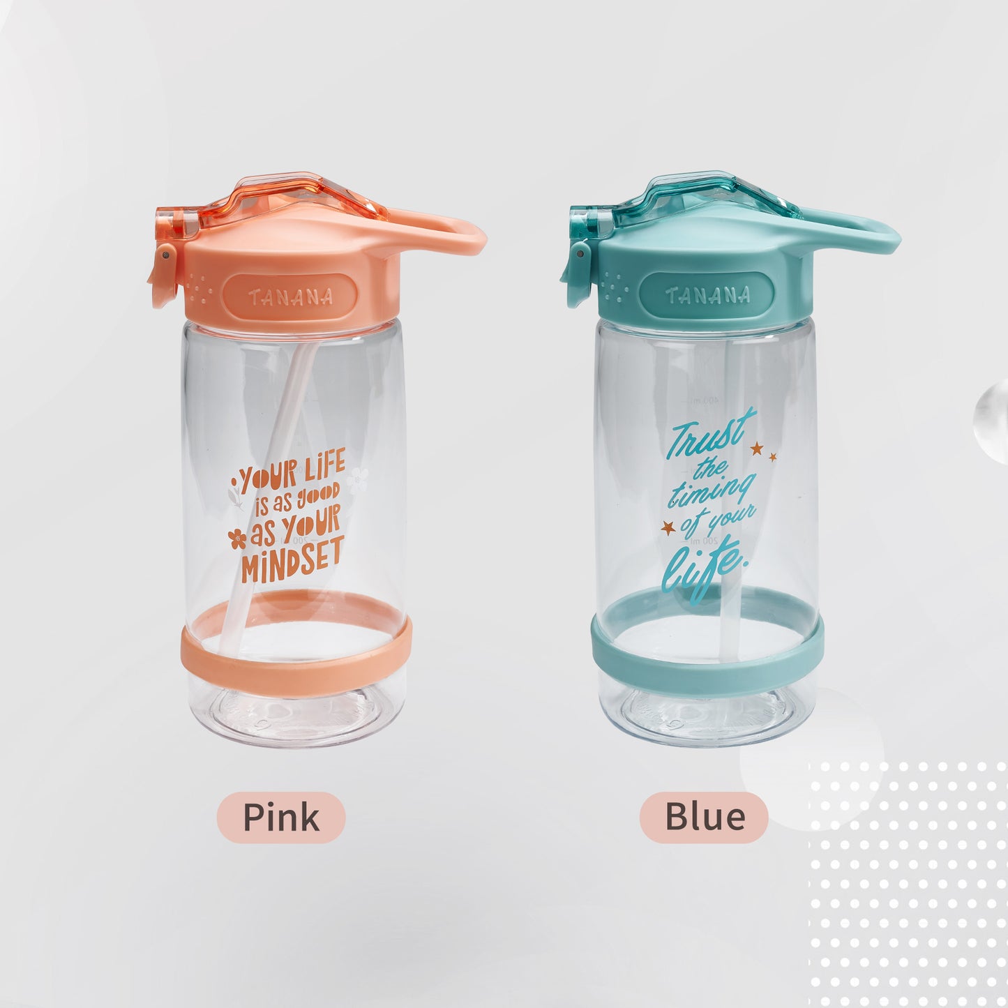 SARIHOSY Tritan Straw Water Bottle Sport Cute Heat Resisting 500ML Gift for Everyone
