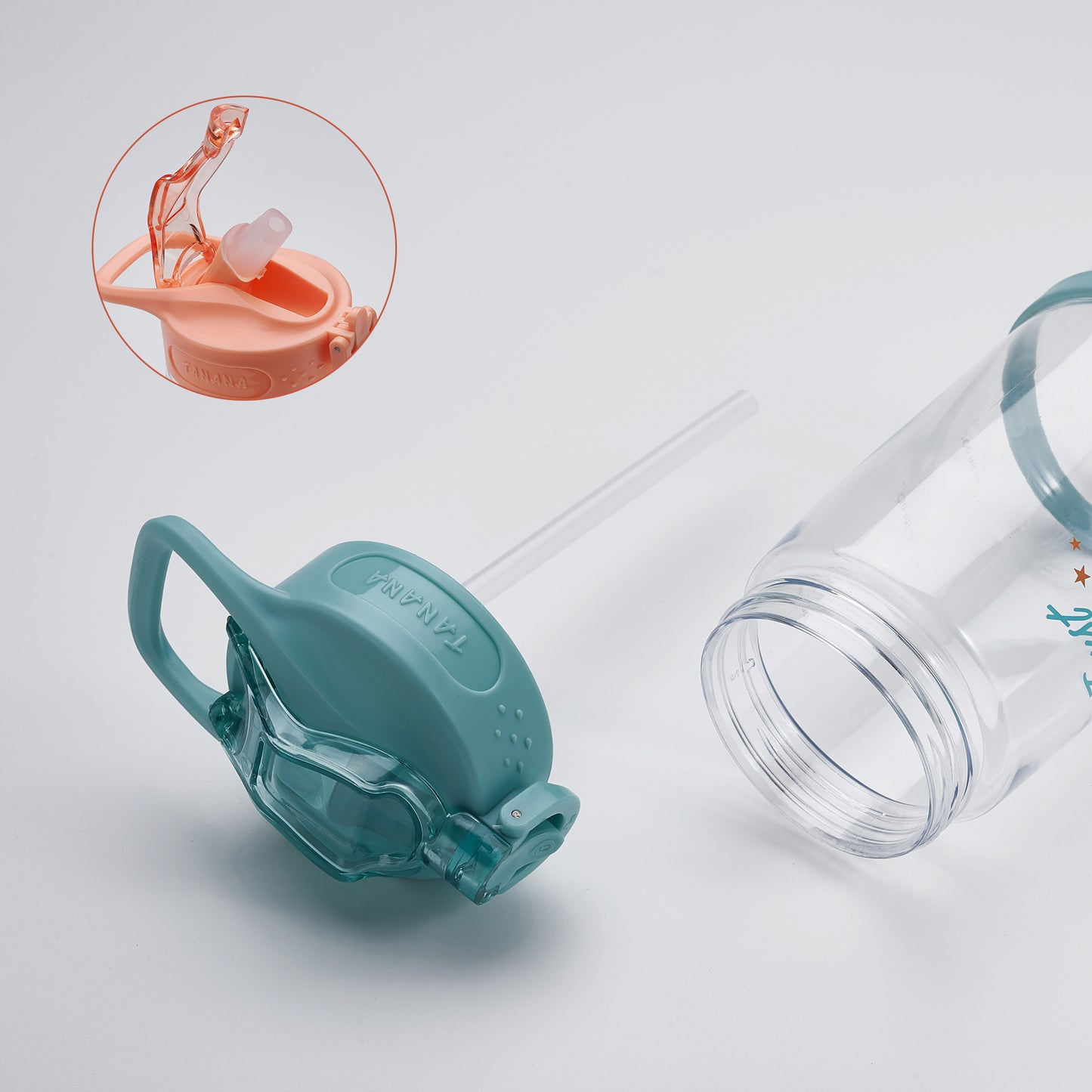 SARIHOSY Tritan Straw Water Bottle Sport Cute Heat Resisting 500ML Gift for Everyone
